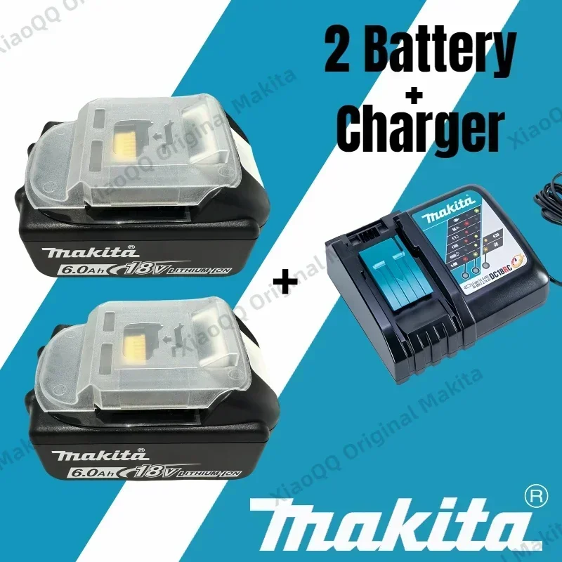 

Original Makita 18V 6Ah 6000mAh Battery，Rechargeable LED Lithium-ion Batteries，18V LXT400 BL1860B BL1850 BL1840 BL1830 BL1815