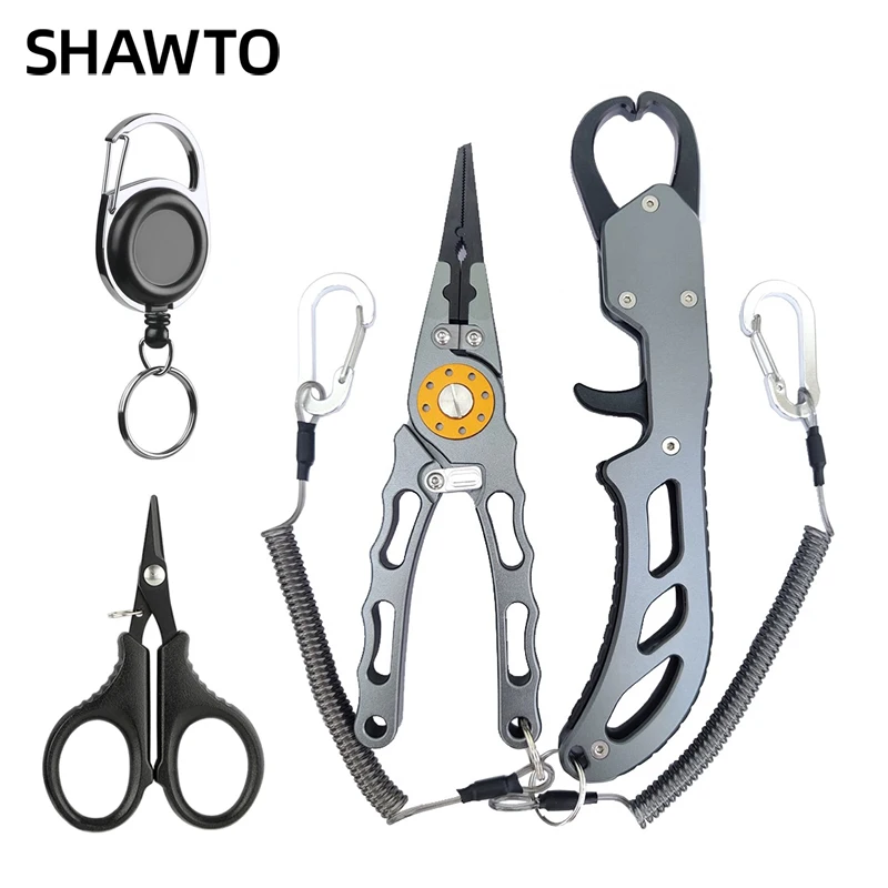 Shawto Fishing Pliers And Grip Anti Corrosion Aeronautical Aluminum Stainless Steel Multifunctional Tool Accessories