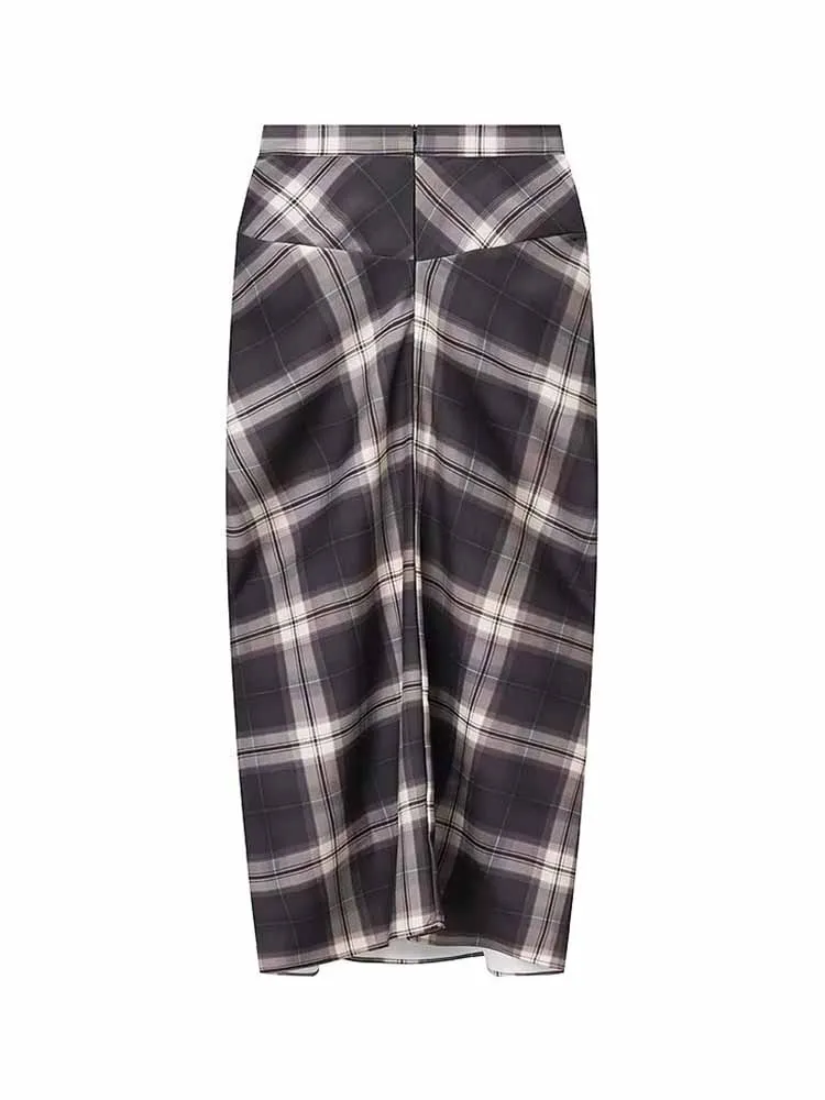 HH Frau Frühling Mode Sanfte Elastische Taille Zipper Plissee Dekoration Rock Weibliche Casual Pendeln Leichte Vielseitige Rock