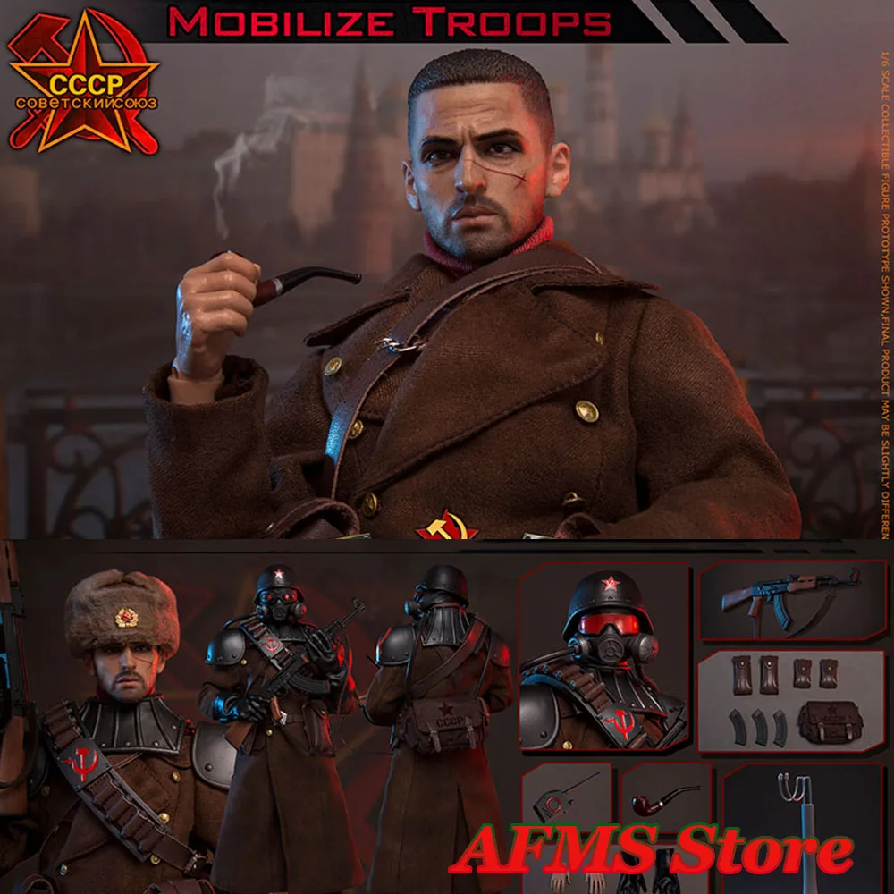 FLAGSET 1/6  FS-73046 Scale Collectible Figure Red Alert Soviet Mobilize Troops Full Set  12'' Men Soldier Action Figure Body