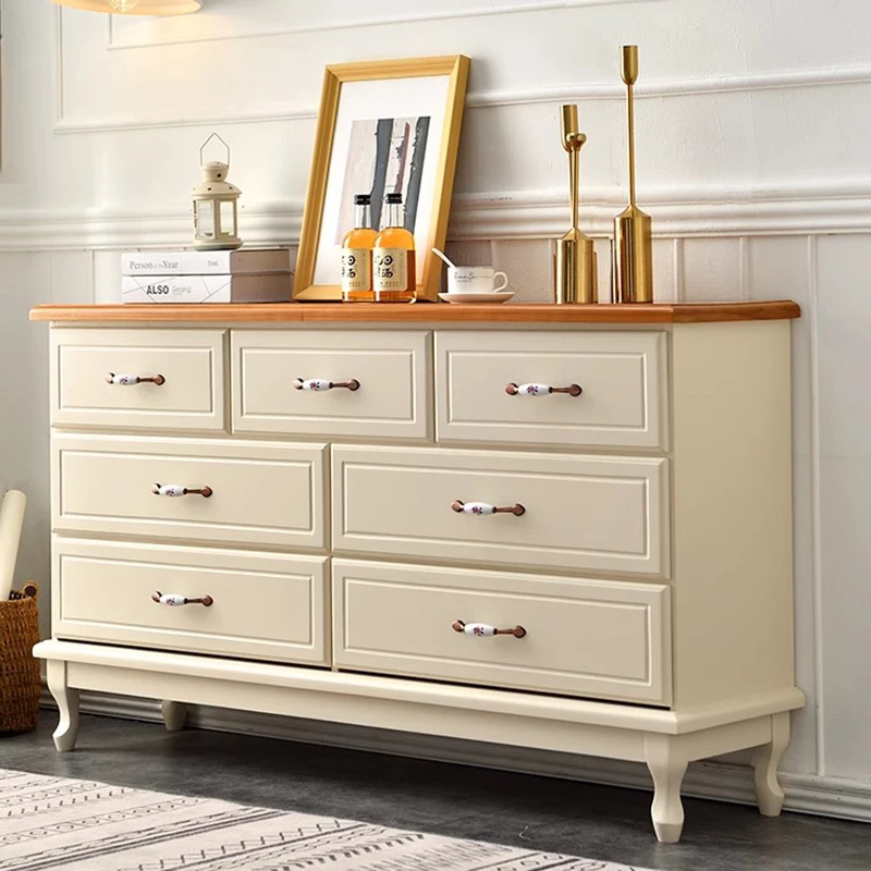 

White Minimalist Dressers Stylish Handles Luxury Storage Cabinets Modern Drawers Mueble Almacenamiento Salón Blanco Furniture