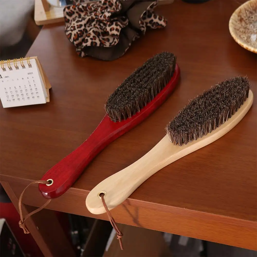 Beech Wood Wool Coat Care Brush Professional Hanging Cashmere Special Brush Gentle Bristles Multi-functional Dust Removal Brush