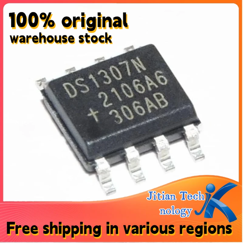 100% original inventory 10PCS DS1307ZN logo DS1307N SOP-8 Real-time clock chip Channel direct sales