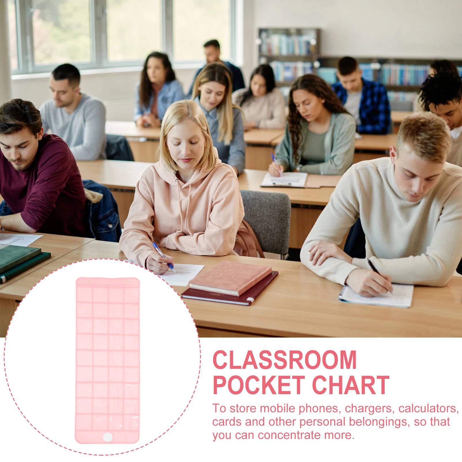 

Cell Phone Storage Bag Hanging Pocket Stand Organizer Classroom Hanger Chart for Pvc Holder Student