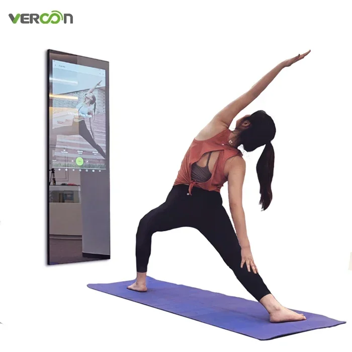 2024 43 Inch Touch Screen Gym Smart Mirror Workout Exercise Wifi Smart Fitness Mirrors With Android System