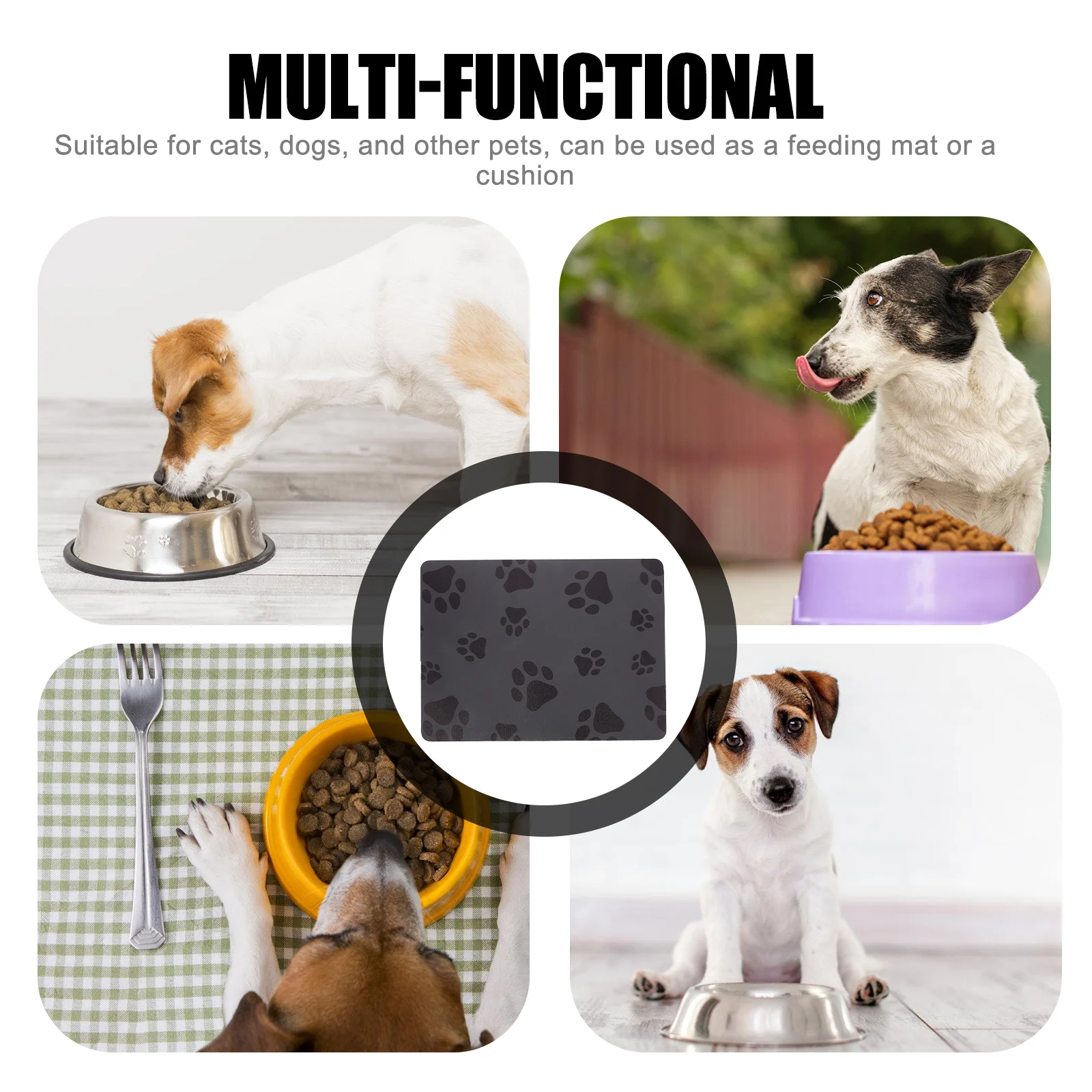 

Pet Feeding Mat Large Absorbent Dog Bowl Mat For Food Water Cat Puppy Placemat Washable Waterproof Reusable Non-Slip