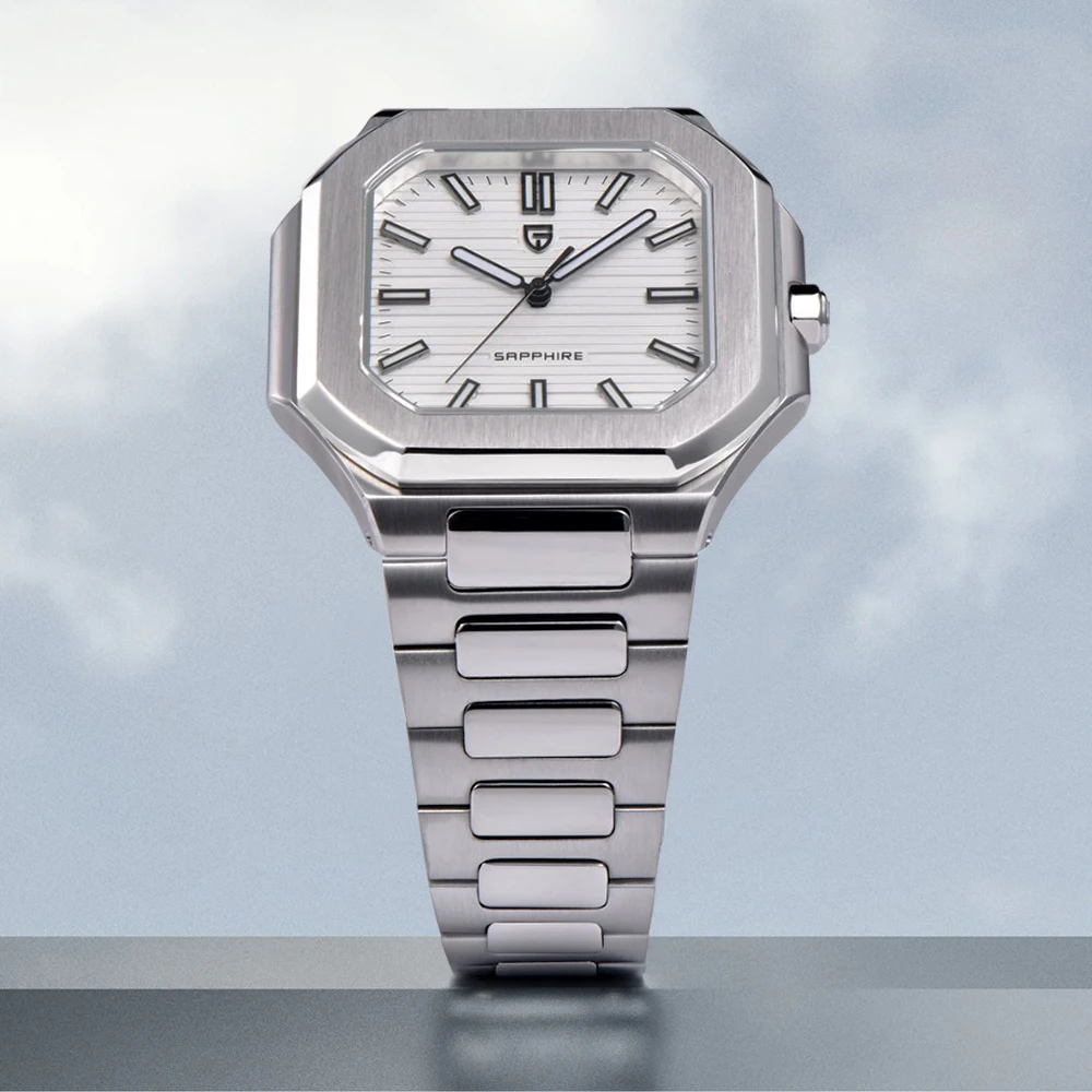 

PAGANI DESIGN 2022, модные мужские квадратные часы, спортивные кварцевые водонепроницаемые светящиеся простые деловые часы из нержавеющей стали для мужчин