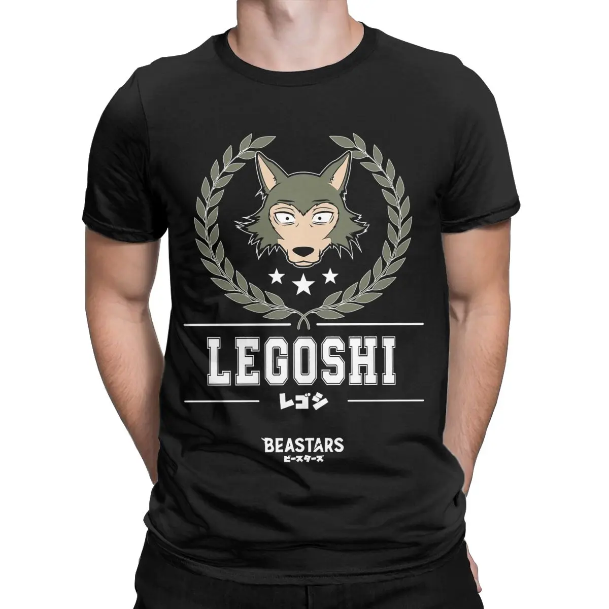 Men T-Shirts Beastars Team Legoshi Funny Pure Cotton Tees Short Sleeve Anime T Shirts Round Collar Clothing Graphic