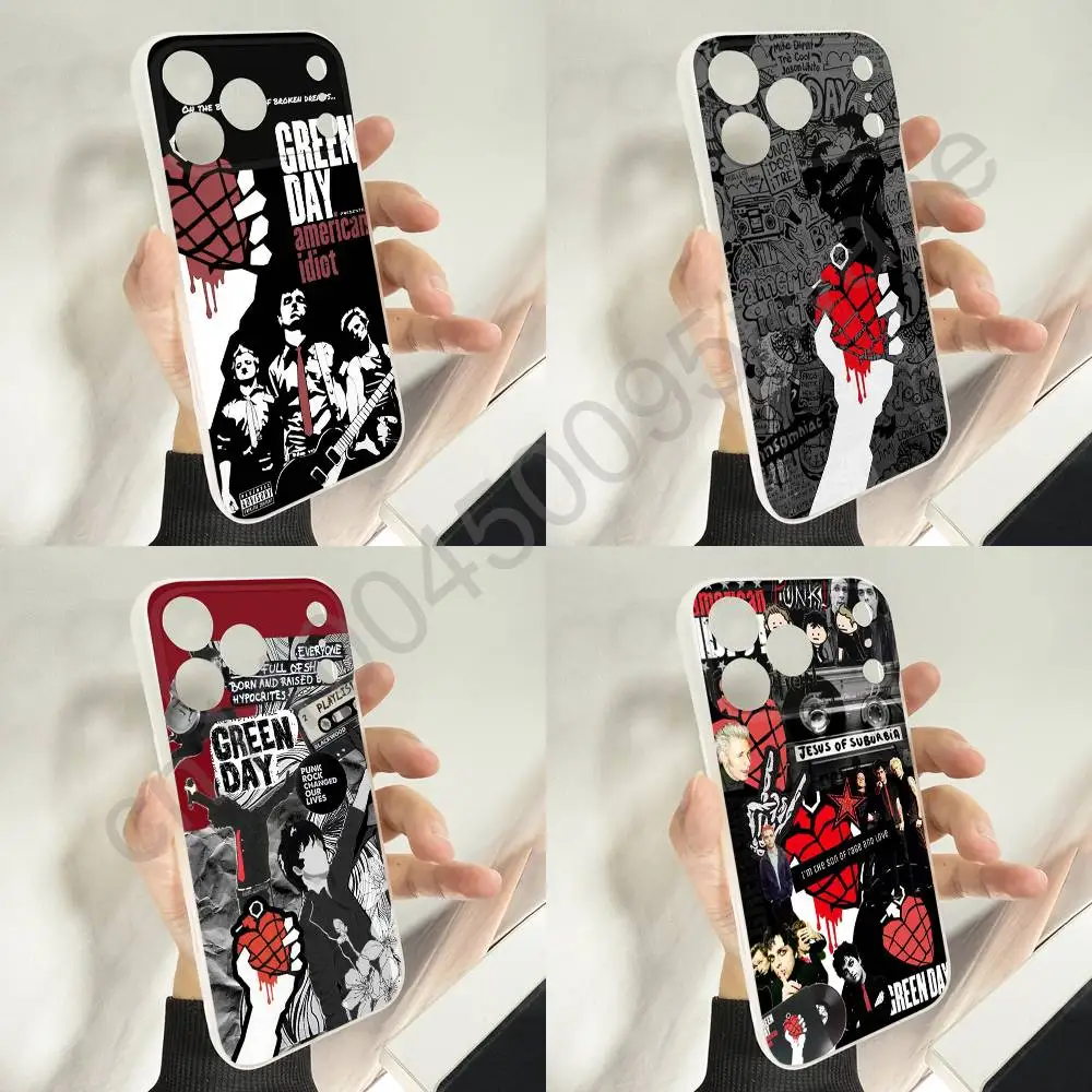 

G-Green Day Band Phone Case For iPhone 11,16,15,14,13,17,12,Plus,E,Air,Mini,Pro,Max Magnetic Magsafe Soft Cover