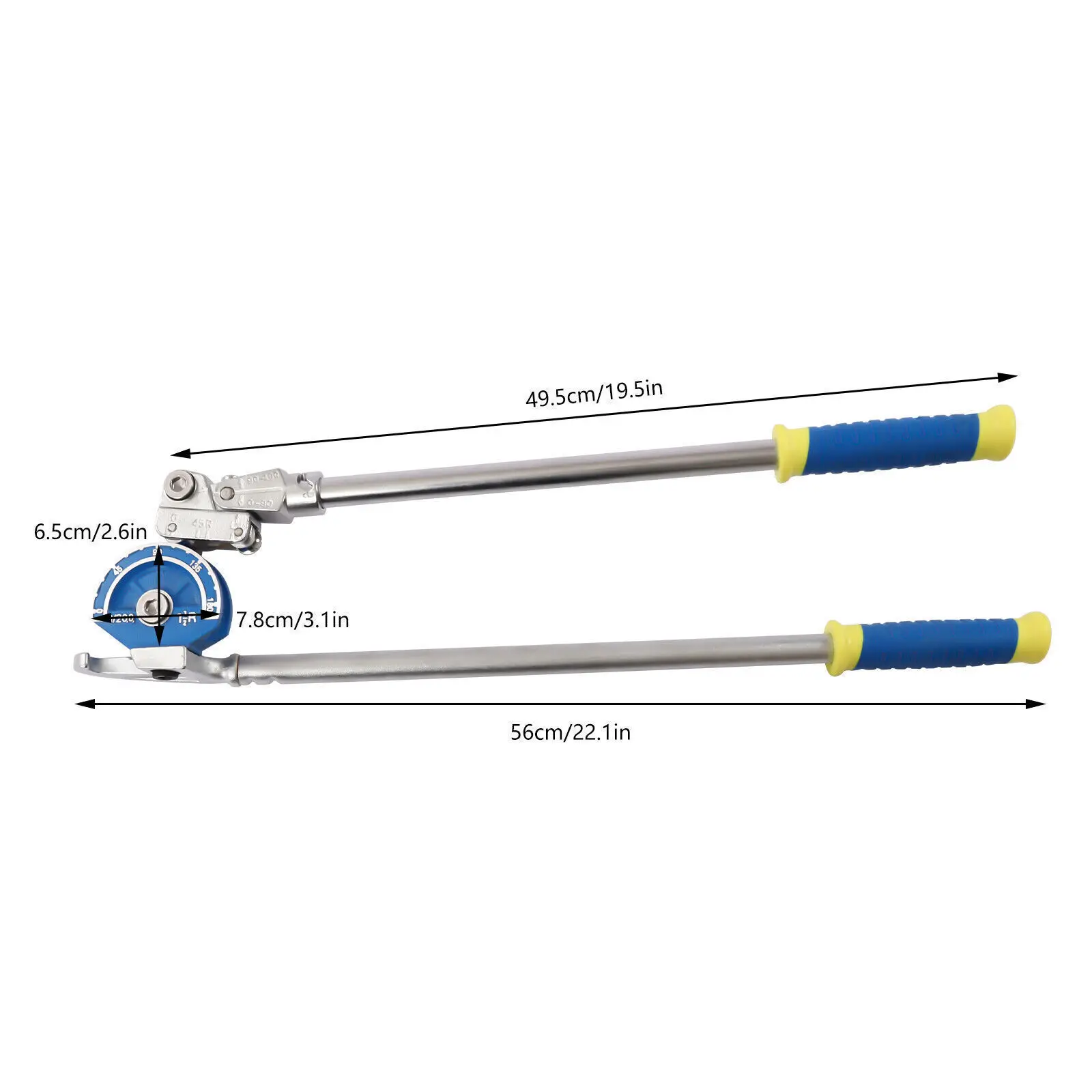 1/2'' Pipe Bending Tool Steel 0~180° Bending Tube Bender W/Anti-skid Handle