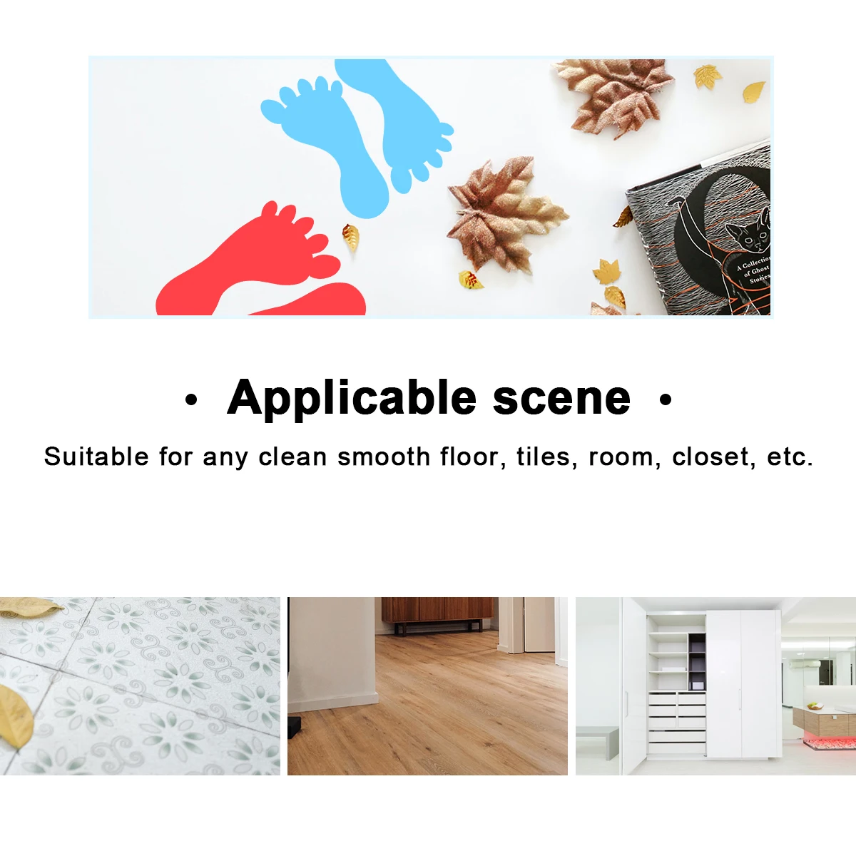 

36 Pairs Footprint Stickers Decorative Floor Lovely Decals Wall Home Footprints