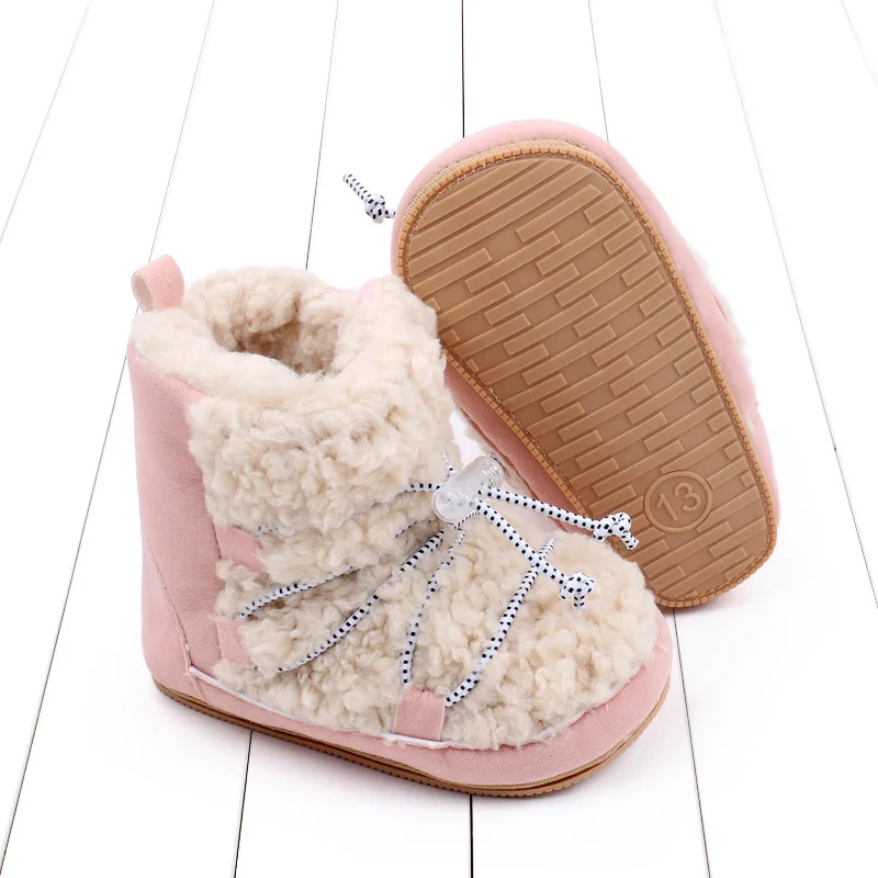 الخريف والشتاء جديد لينة سوليد عدم الانزلاق طفل رضيع 0-1 سنة القطن المخملي الطفل