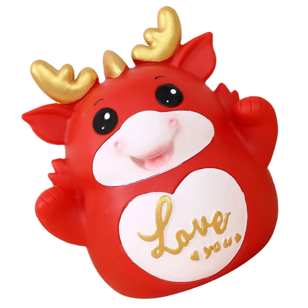 

1pc Dragon Piggy Coin Jar Vinyl Figurine Zodiac Dragon Piggy Bank Decor 2024 Chinese Zodiac Money Saver Desktop Ornaments