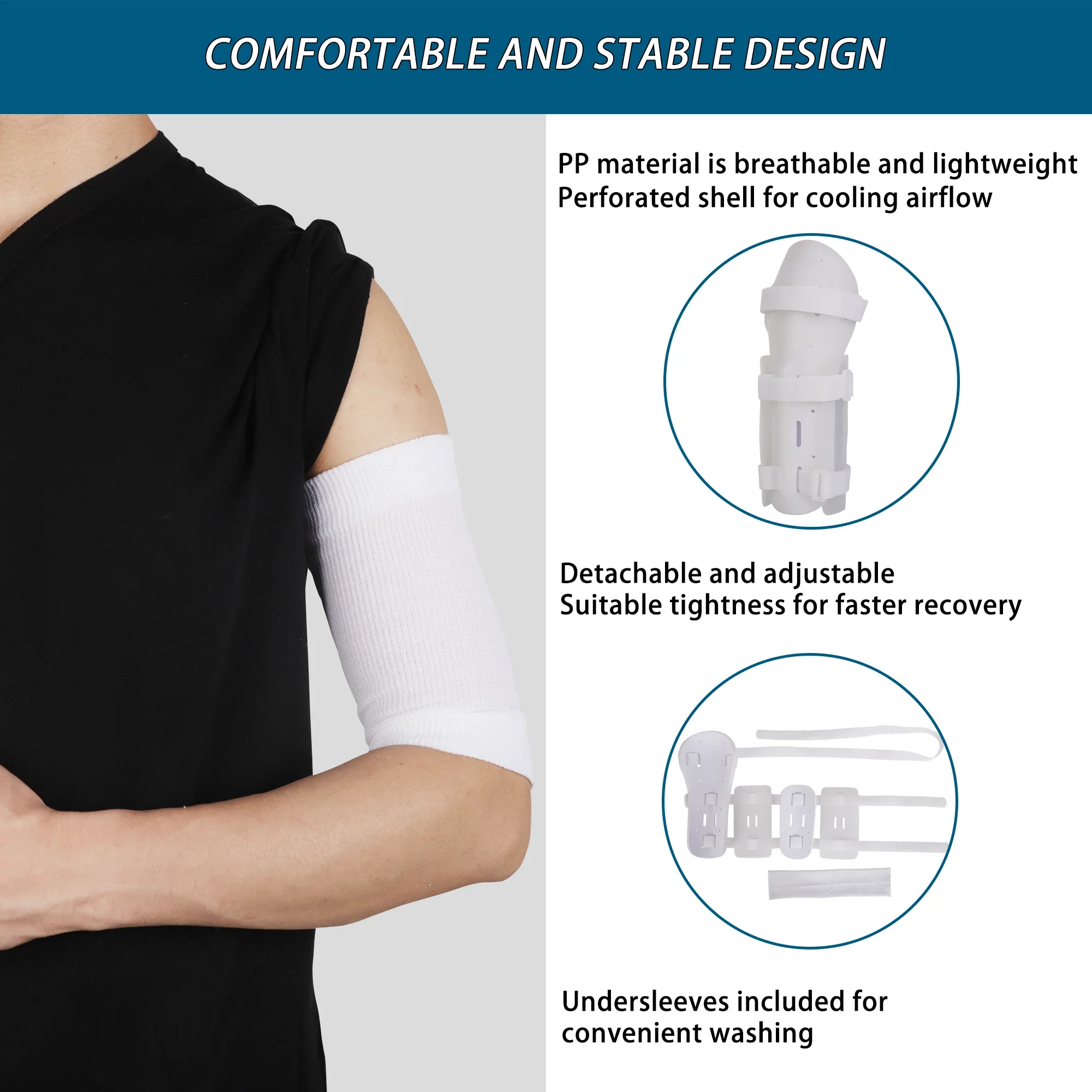 Sarmiento Brace Humeral Shaft Fracture Splint Cast for Broken Upper Arm, Shoulder, Bicep, Humerus Bone with Sling & Cuff Support