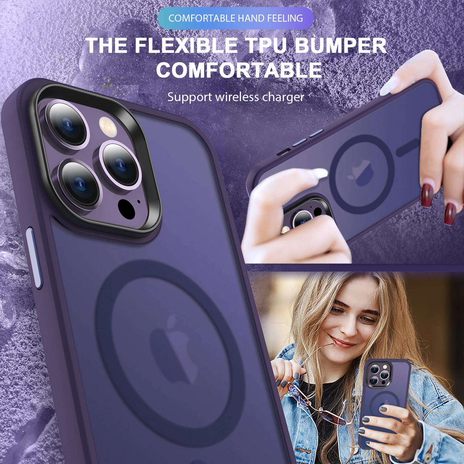 Deep Purple Magnetic Case Matte Back Cover For Magsafe Mag Safe Wireless Charging iPhone 16 15 14 Plus 13 Pro Max 12 14Pro 13Pro - AliExpress 202192403 Deep Purple Magnetic Case Matte Back Cover For Magsafe Mag Safe Wireless Charging iPhone 16 15 14 Plus 13 Pro Max 12 14Pro 13Pro - AliExpress 202192403