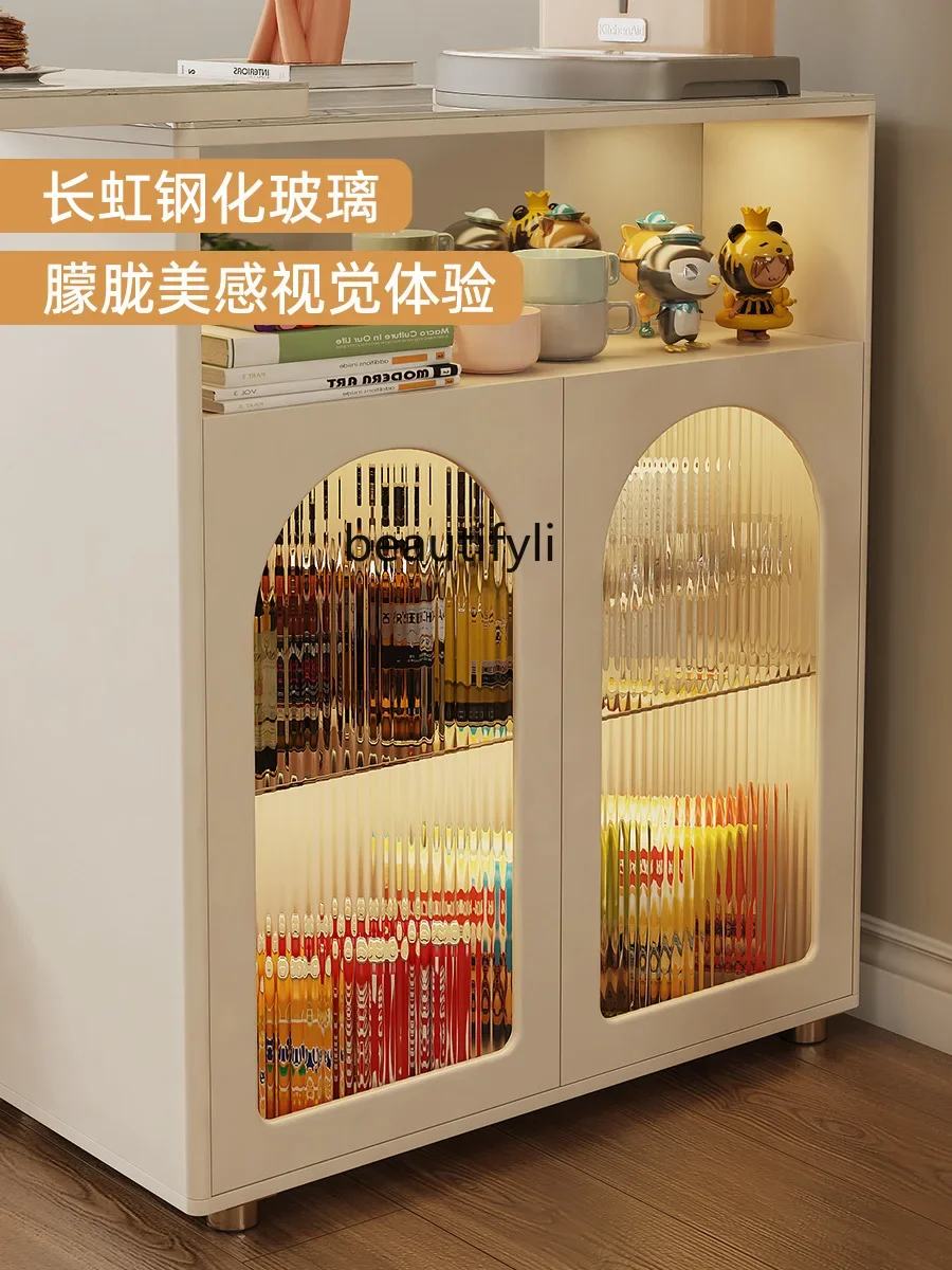 

smt03 French Cream Style Retractable Small Bar Wine Cabinet Living Room Sofa Edge Hallway Integrated Stone Plate Table Entrance