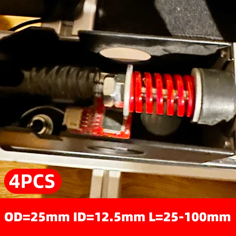 Creamily 4PCS Die Mold Springs Spiral Stamping Compression Springs For Pedal OD=25mm ID=12.5mm L=25-100mm