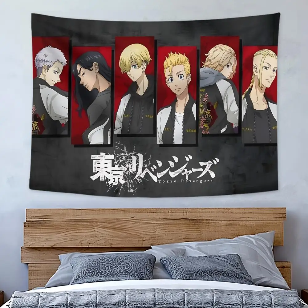 Anime T-Tokyo Revengers Tapestry Art Decor Banner Microfiber Backdrop for Bedroom Living Room Bar Garden Party