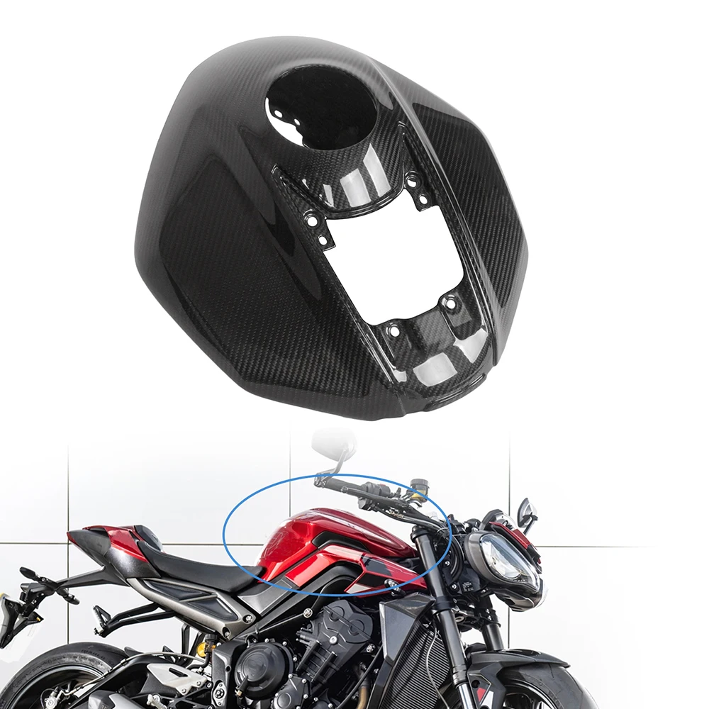 Motorcycle Carbon Fiber Tank Gas Cover Fuel Cap For Triumph Street Triple RS 2023 2024