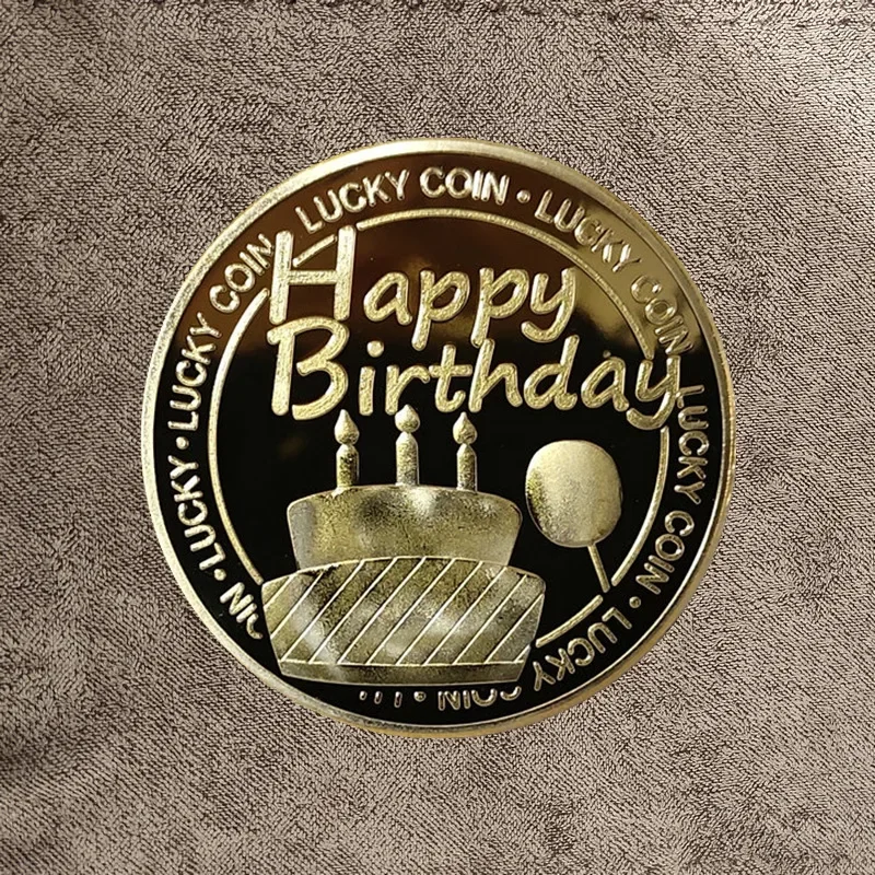 Collection Coin Lucky Happy Birthday Commemorative Coins Happy Birthday Gift Good Luck and Happiness Medal