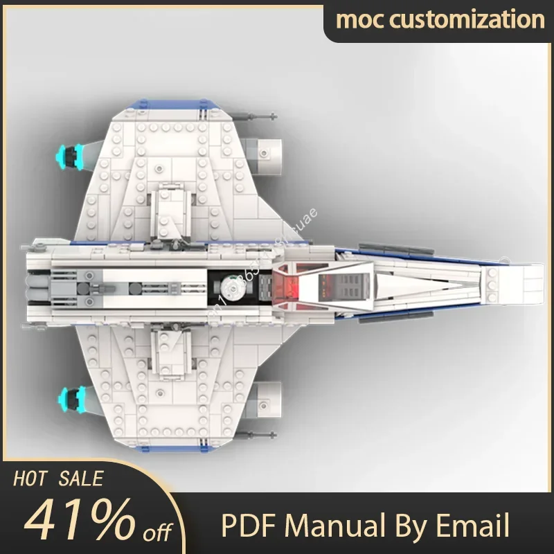 

768pcs SW Ahsoka MOC New Republic E-wing Escort Starfighter Model Building Blocks Diy Creative Assembly Bricks Toy Gift