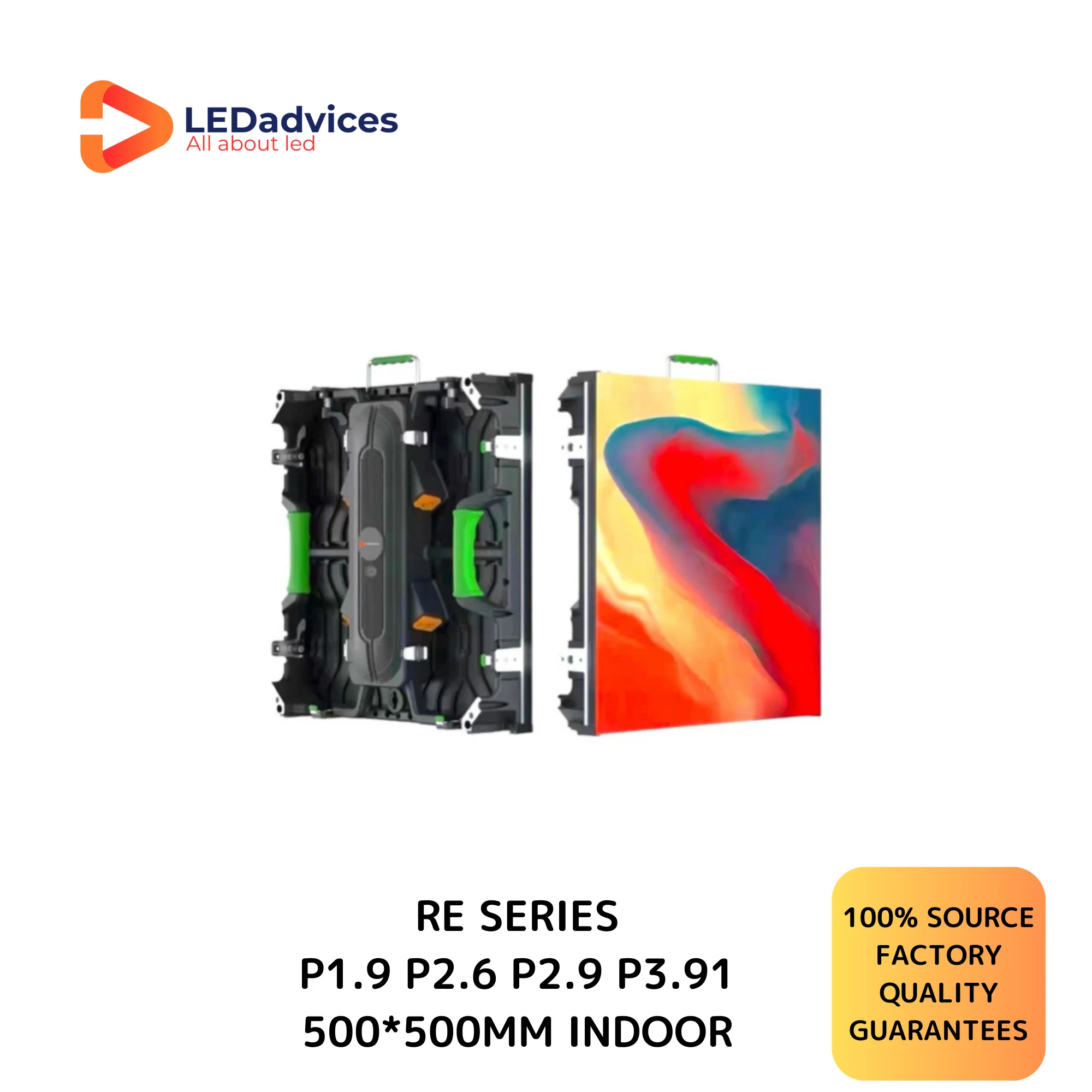 

LEDadvices RE Series P1.9 P2.9 P3.91 Indoor Full Color LED Cabinet 500*500mm 3840Hz Rental Event Stage Big Screen Display Wall