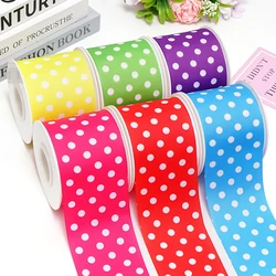 5 Yards Dot Printed Grosgrain Satin Ribbons For Bows DIY Craft Decoration Packaging Supplies. 85610