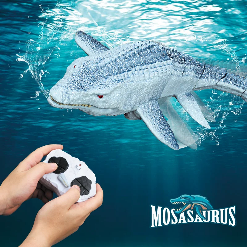 2,4G Control remoto natación Mosasaurus ballena agua eléctrica dinosaurio Ankylosaurus Brachiosaurus Triceratops juguete modelo Animal