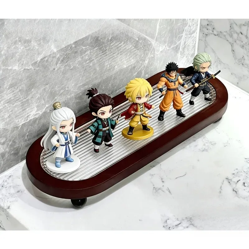 1Pc Collectible Display Stand – Oval Wood & Acrylic Riser, 11.8x4.3 Inch with Raised Feet, Decorative Platform for Figurines and Showcase
