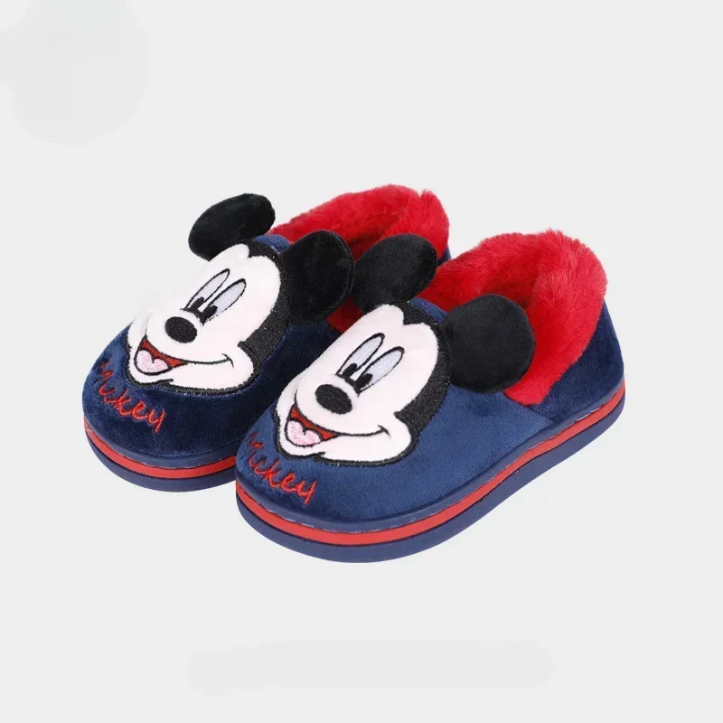 Disney kapcie dziecięce zimowe kreskówki chłopcy dziewczęta Mickey Minnie antypoślizgowe buty domowe dzieci dziecko rozmiar bawełny