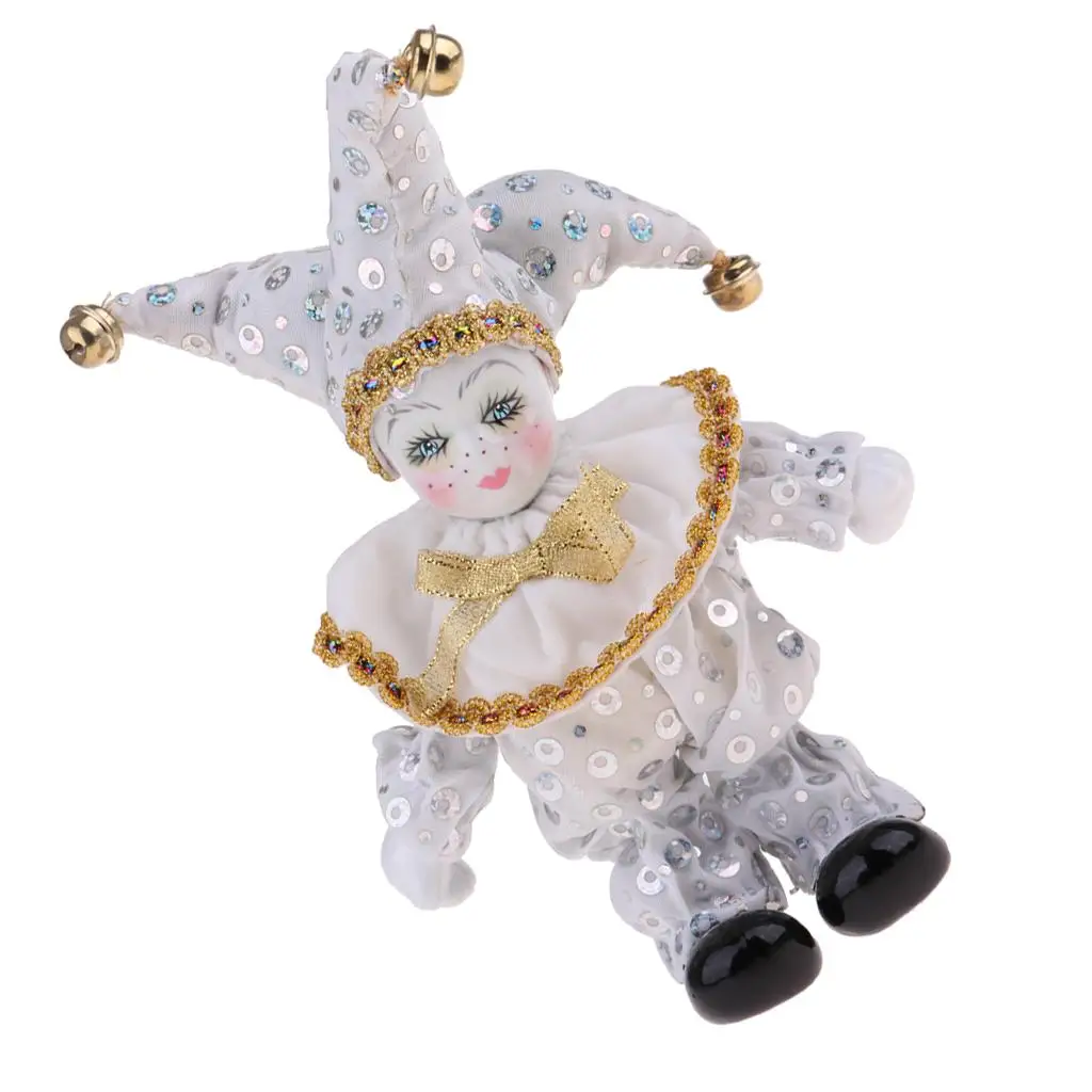 Schattige Victoriaanse porseleinen poppen Baby Angel Model Triangel Doll Harlekijnpop Speelgoed Verjaardag Festival Geschenken Ambachten Wit