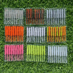 Swolfy Ajing Soft Fishing Lure Worm 45mm/0.3g TPE Floating Micro Ultra Rigs Jig Head Drop Shot Rock Silicon Freshwater