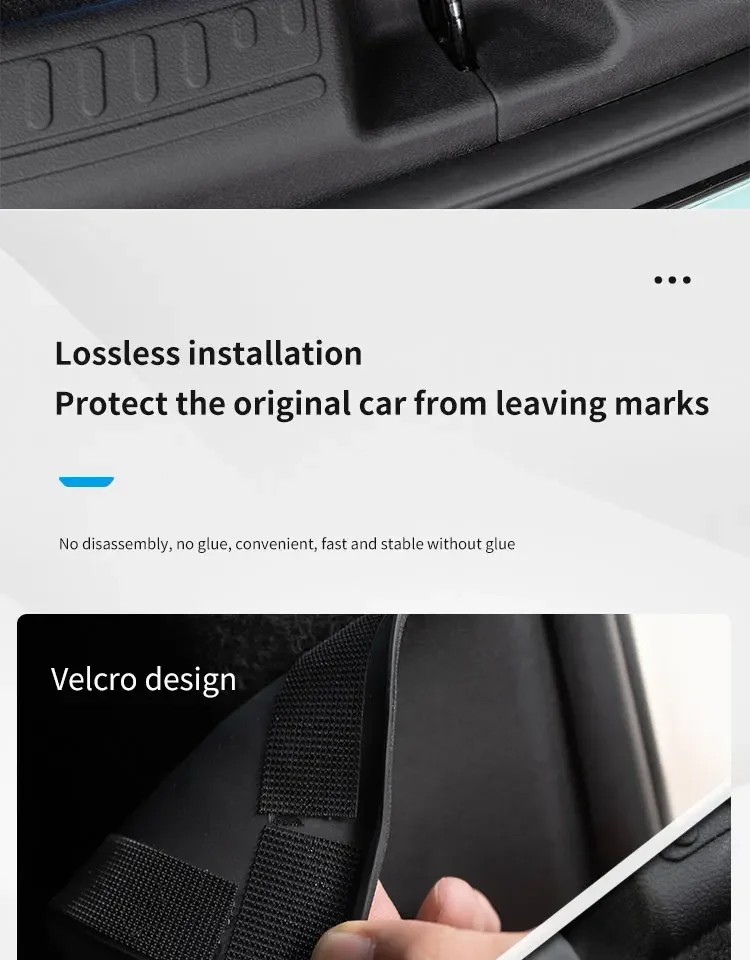 Geeignet für Tesla 2021-2024 Model Y – TPE Kofferraumschutz, Kratzfeste Heckabdeckung & Stoßstangen-Organizer-Pad. – Detail 9