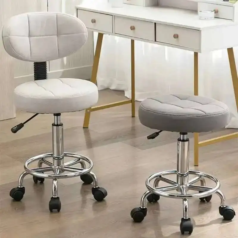 

Hairdressing Backrest with Chairs Swivel Stool Makeup Wheels Chairs Bar Counter Lifting Reception Desk 미용의자 Salon Furniture AA