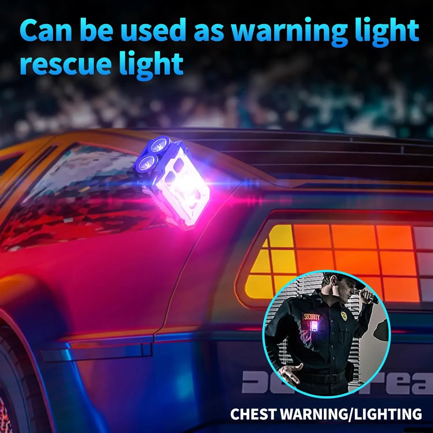 Lampe de poche à clipser, Mini torche porte-clés EDC Rechargeable, lampe de poche compacte COB pour randonnée Camping pêche cadeaux de vacances