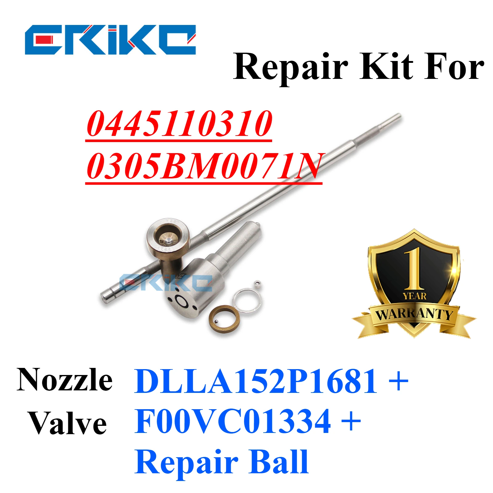 

0445110310 Diesel Injector Repair Kit Nozzle DLLA152P1681 Valve F00VC01334 for MAHINDRA 0305BM0071N 0 445 110 310