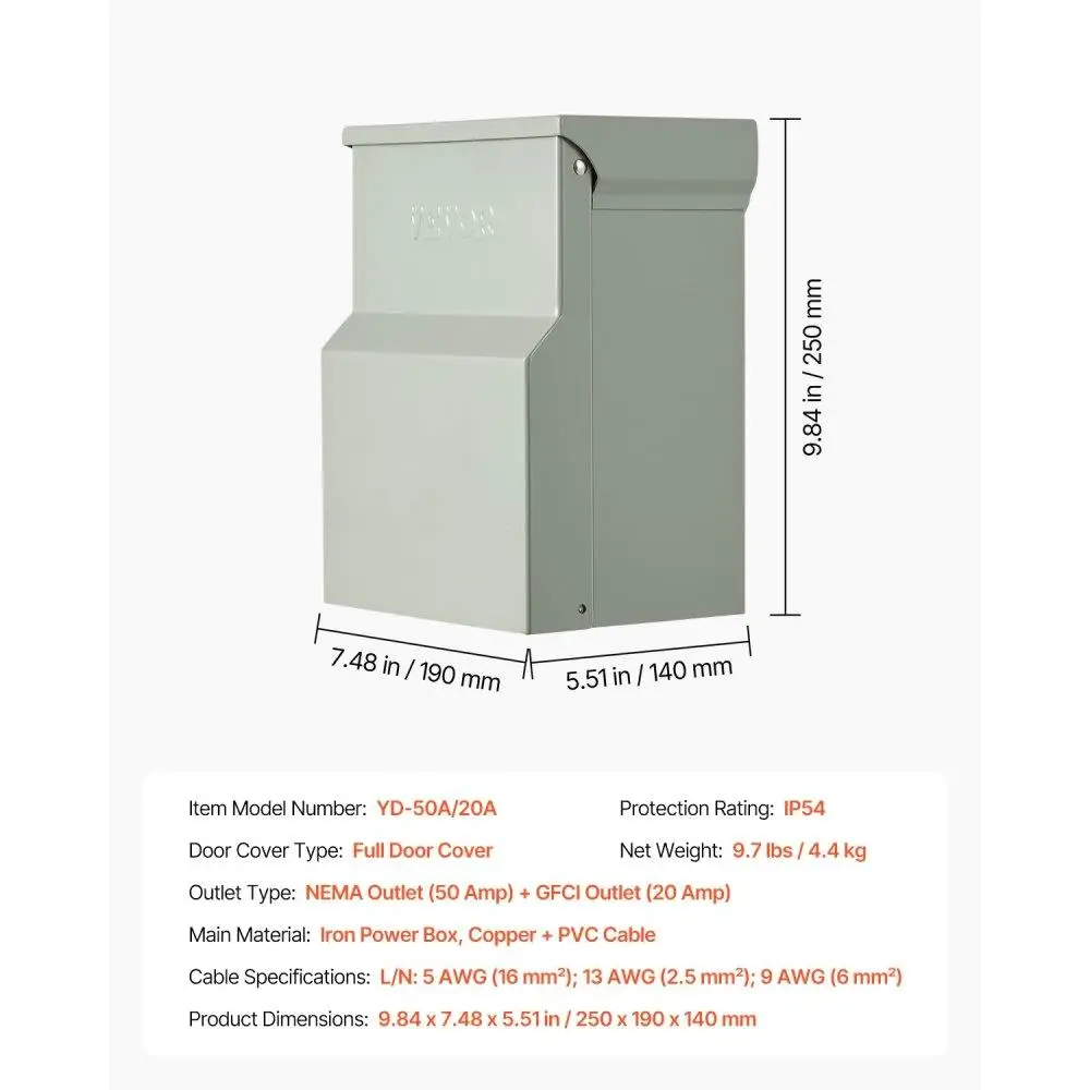 Temporary Power Outlet Panel RV Electrical Panel 20 50 Amp RV Outlet Box