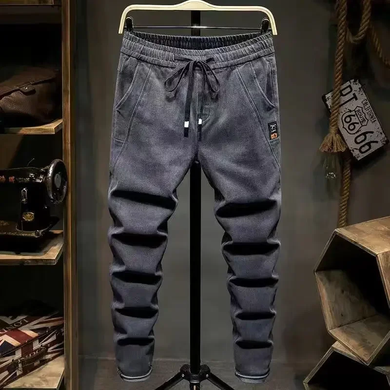 

Trousers Man Work Wear Stretch Cargo Pants For Men Fleece-lined Jeans Winter Grey Luxury Harajuku Luxury Street Loose Cheap Y2k