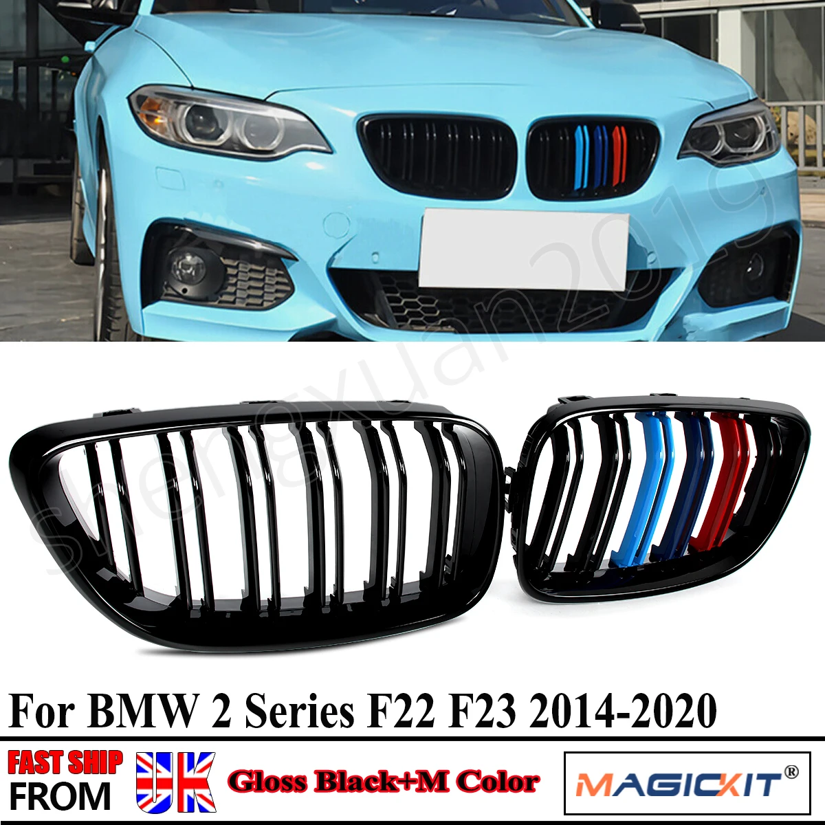 

Решетки для гриля BMW F22 F23 2 Series Coupe с глянцевым черным M цветом