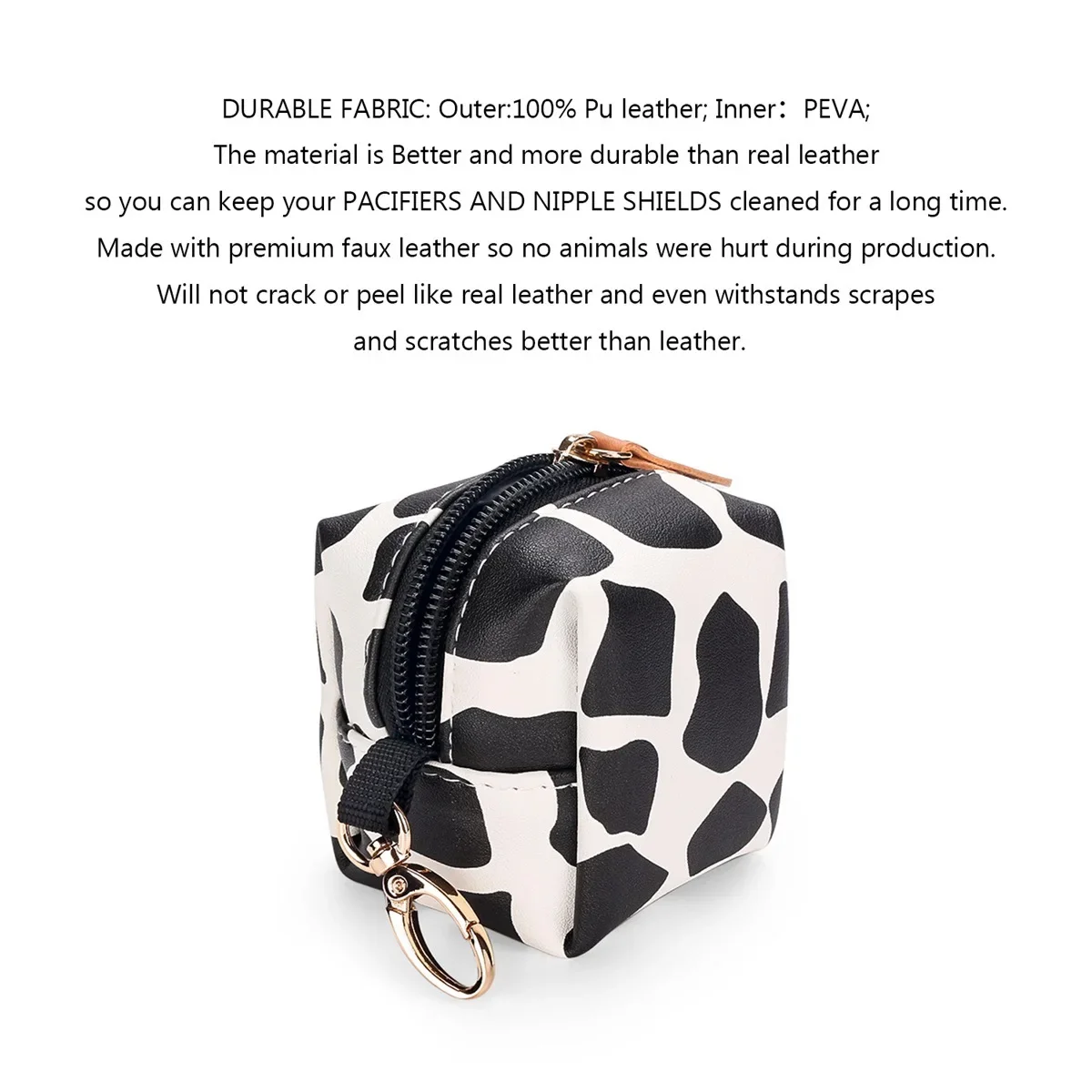 New Mommy Bag Pu Waterproof Pacifier Bags Baby Stroller Portable Can Hang Nipple Storage Case Multipurpose Zipper Storage Bag