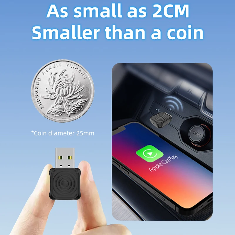محول Xiaomi 5.0 Mini Ultra اللاسلكي CarPlay Android Auto لتوصيل السيارة والتشغيل واتصال تلقائي WiFi Bluetooth 2025