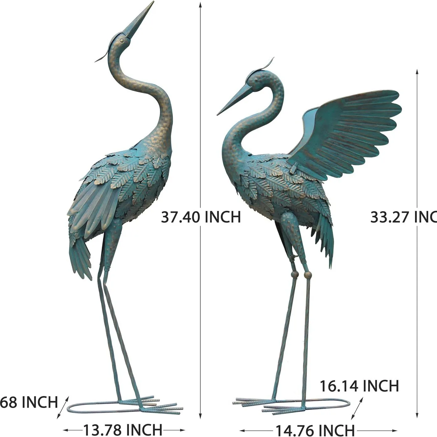

Villa Garden Statue Courtyard Lawn Backyard Swimming Pool Outdoor Crane Two-piece Set