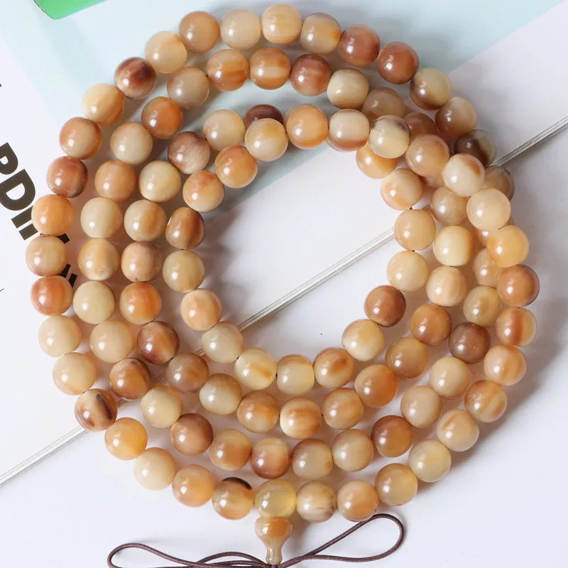 

Yak Skull 108 Cattle Black Horn Accessories Loose Round Beads
