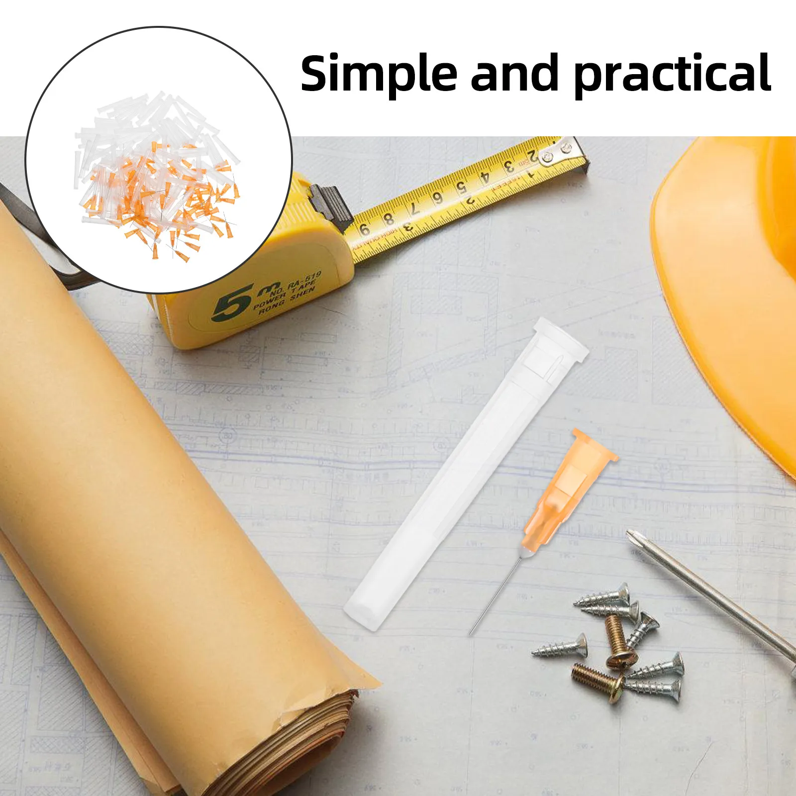 100Pcs Precision Liquid Dispensing Needles 25G 13Mm Stainless Steel PP Tips Industrial Refill Tool for Glue Ink Paint Lubricant