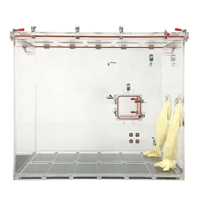 Glove box laboratory into grinding anaerobic simple operation box fully transparent plexiglass glove box
