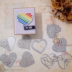 Craft Hole Metal Cutting Dies Heart Shape Cut Background Stencil Mold Scrapbook Album Paper Card Craft Embossing Cutting Dies