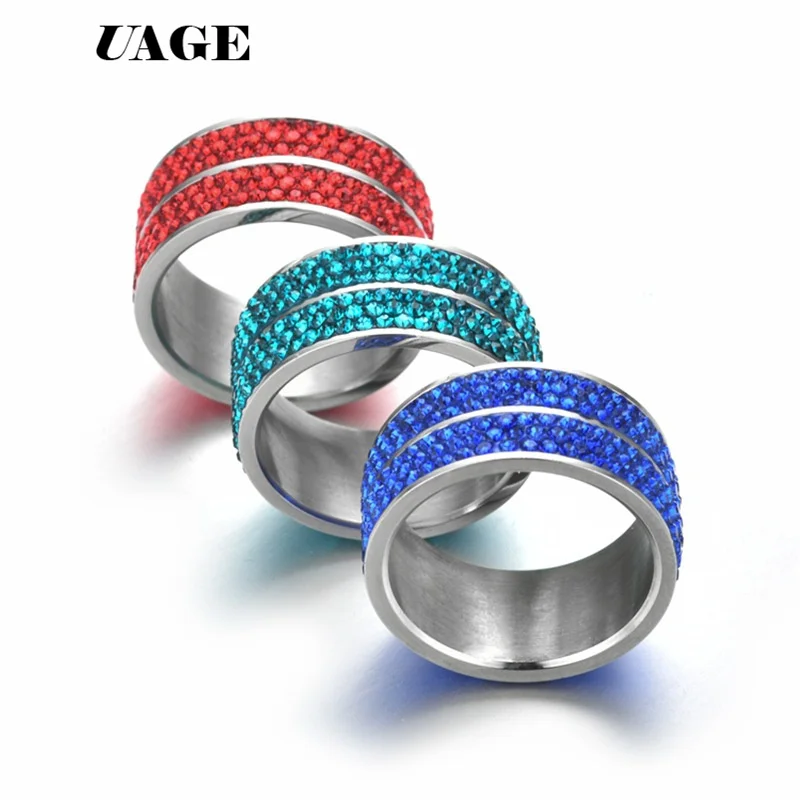 UAGE  Wedding Rings for Women Men Couple Promise Band Stainless Steel Anniversary Engagement Jewelry Alliance Bijoux