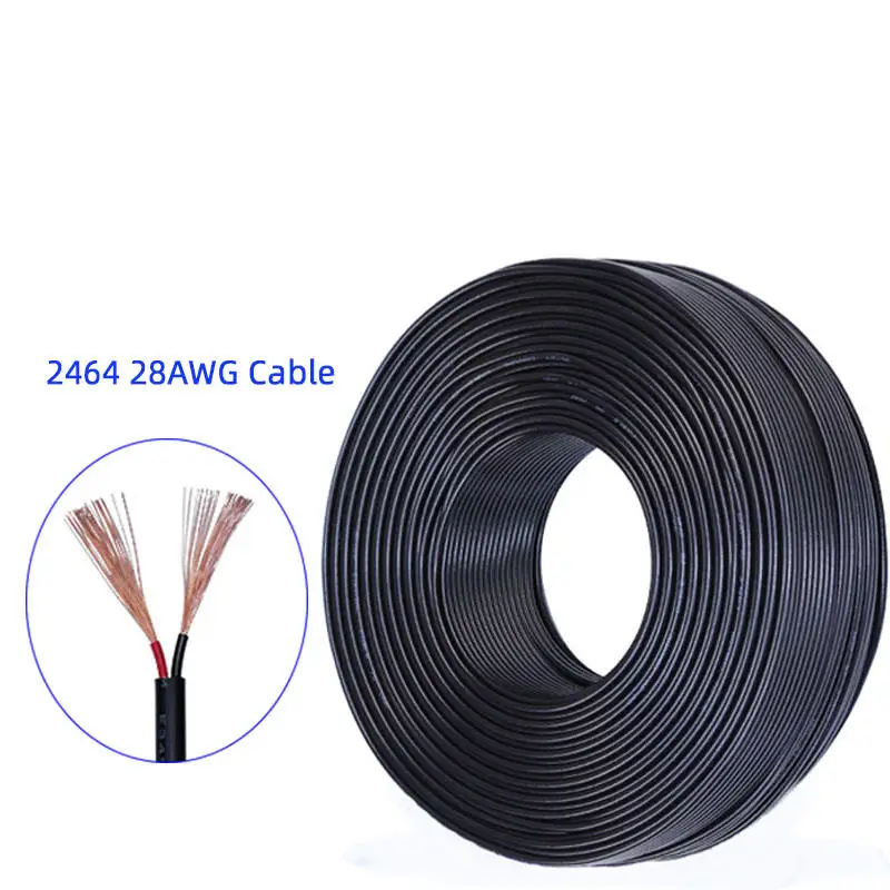 AWM 2464 28awg 2core bare copper sheath cable OD3.0mm for charging dc power cable for wholesale