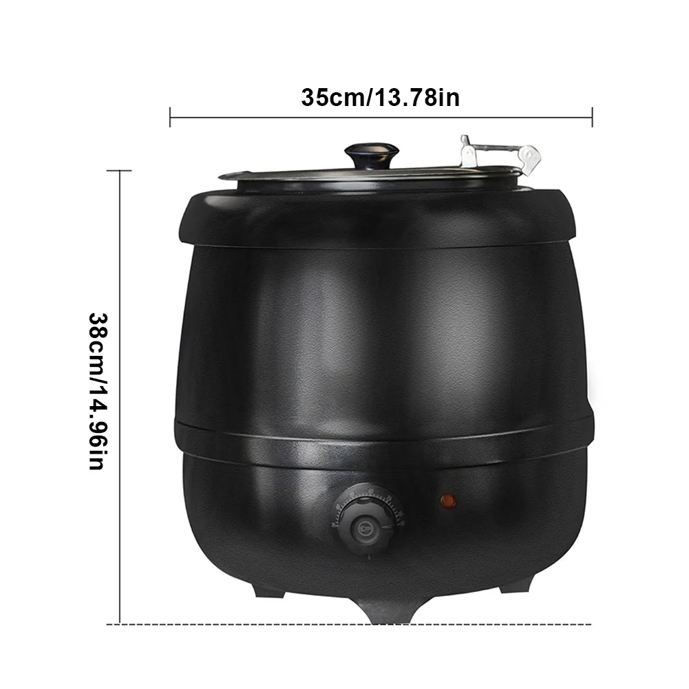 10L سخان الحساء الكهربائي مع غطاء متمحور وعاء الحساء الكهربائي التدفئة غلاية الحساء للمطاعم والحفلات المنزلية تقديم الطعام