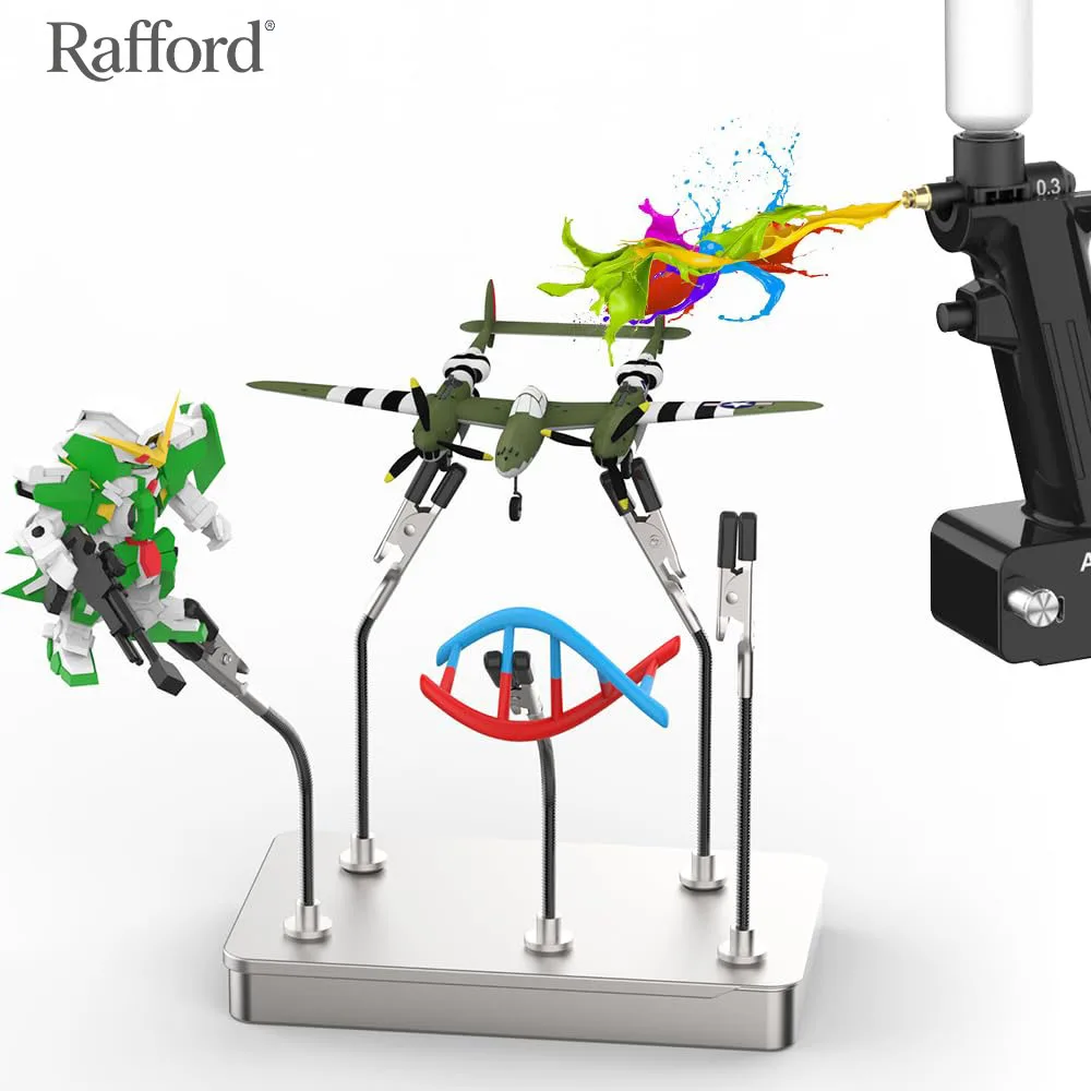 

RaffordMagnetic Base Soldering Third Hand Tool - 360° Flexible Arms PCB Holder withAlligator ClipsforElectronics Repair &Welding